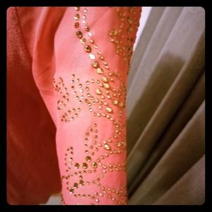 Jolt sheer Jeweled sleeve